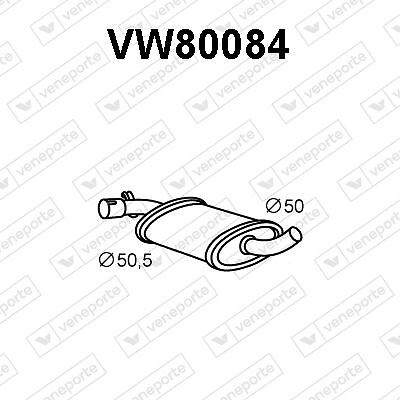 Silencieux intermédiaire pot central VW Golf II Jetta II 1.8 GTI essence