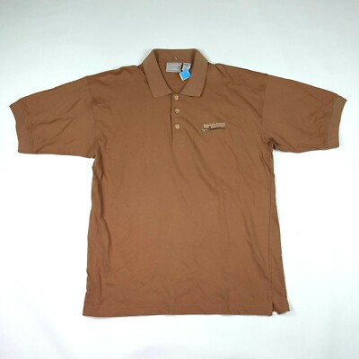 Vintage Greg Norman Golf Mens Large Shark Logo Brown Short