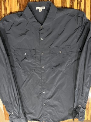 $495 Rare James Perse Navy Nylon Blend Shirt Size 2