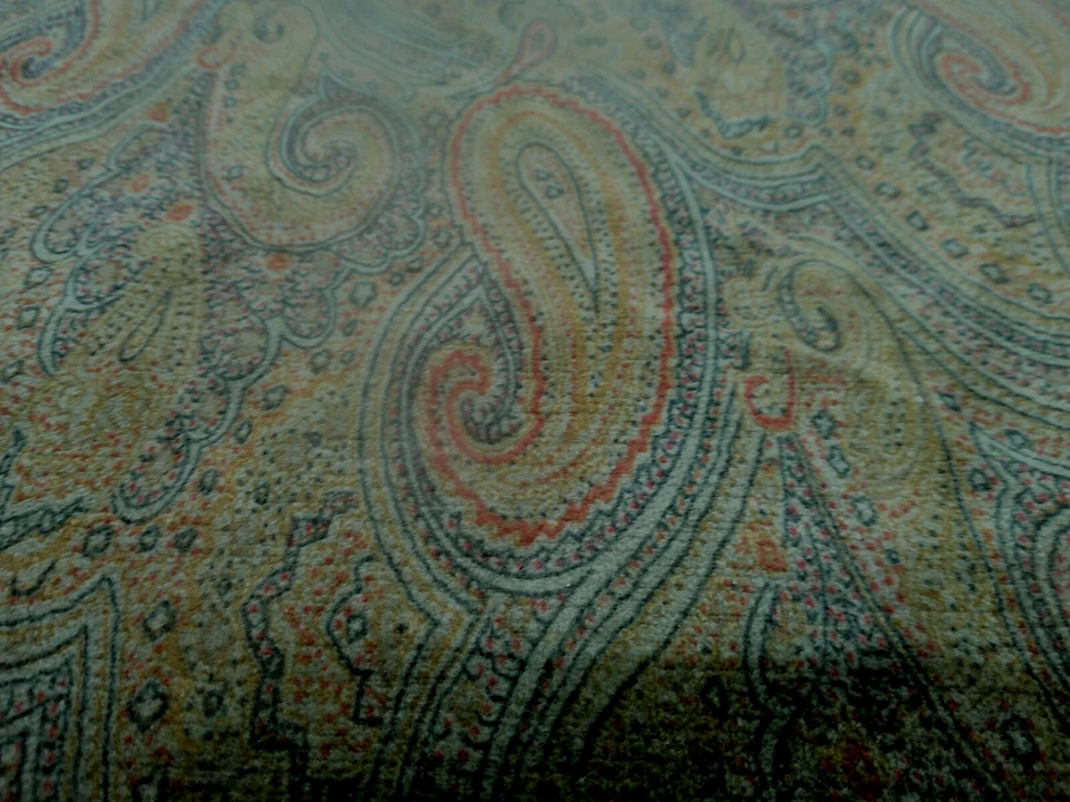 Vintage Velvet Paisley Tan/Gold/Red/Black Muted Colors 4 Yards Heavy Soft Hand - Image 4 of 4