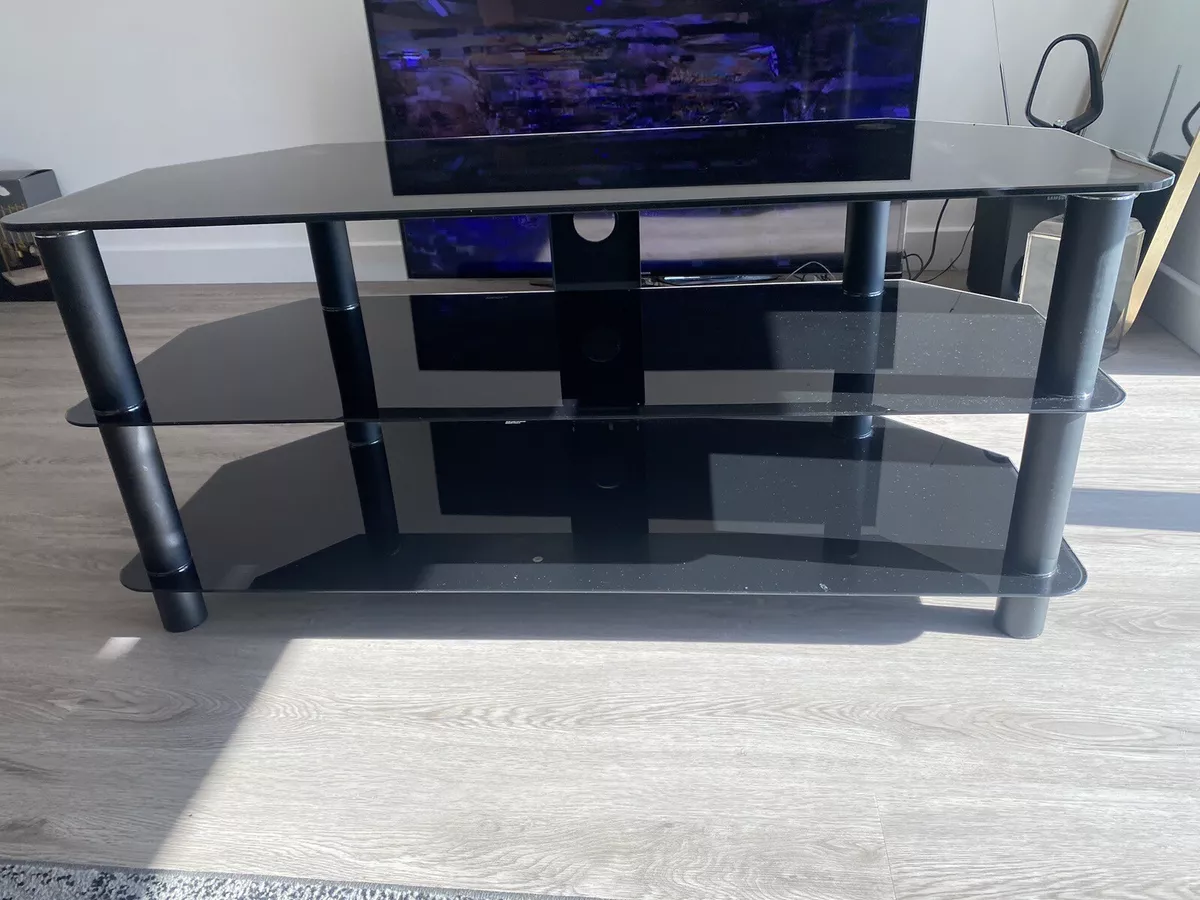 AVF Universal Black Glass TV Stand 1140mm For TVs 37