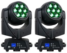  2 American DJ ADJ VIZI HEX WASH 7 RGBWA UV LED Wireless DMX Moving Head Lights