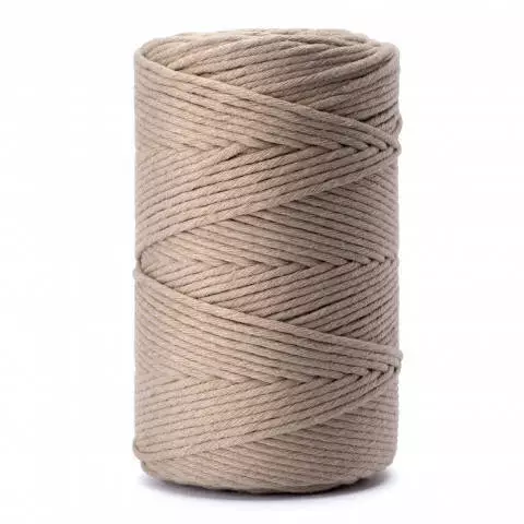 Makramee-Baumwollkordel Makrameegarn Bastelgarn Baumwoll 3mm/100M beige - Bild 1 von 2