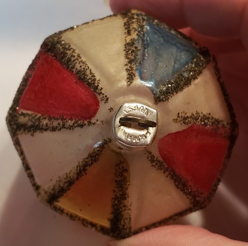 Octagonal Shape ~ Lots of Mica ~ Blown Glass Ornament ~ West Germany ~ Vintage - Picture 5 of 6