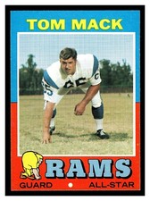 1971 TOPPS TOM MACK #94 HOF LOS ANGELES RAMS HIGH GRADE NO CREASES BEAUTIFUL