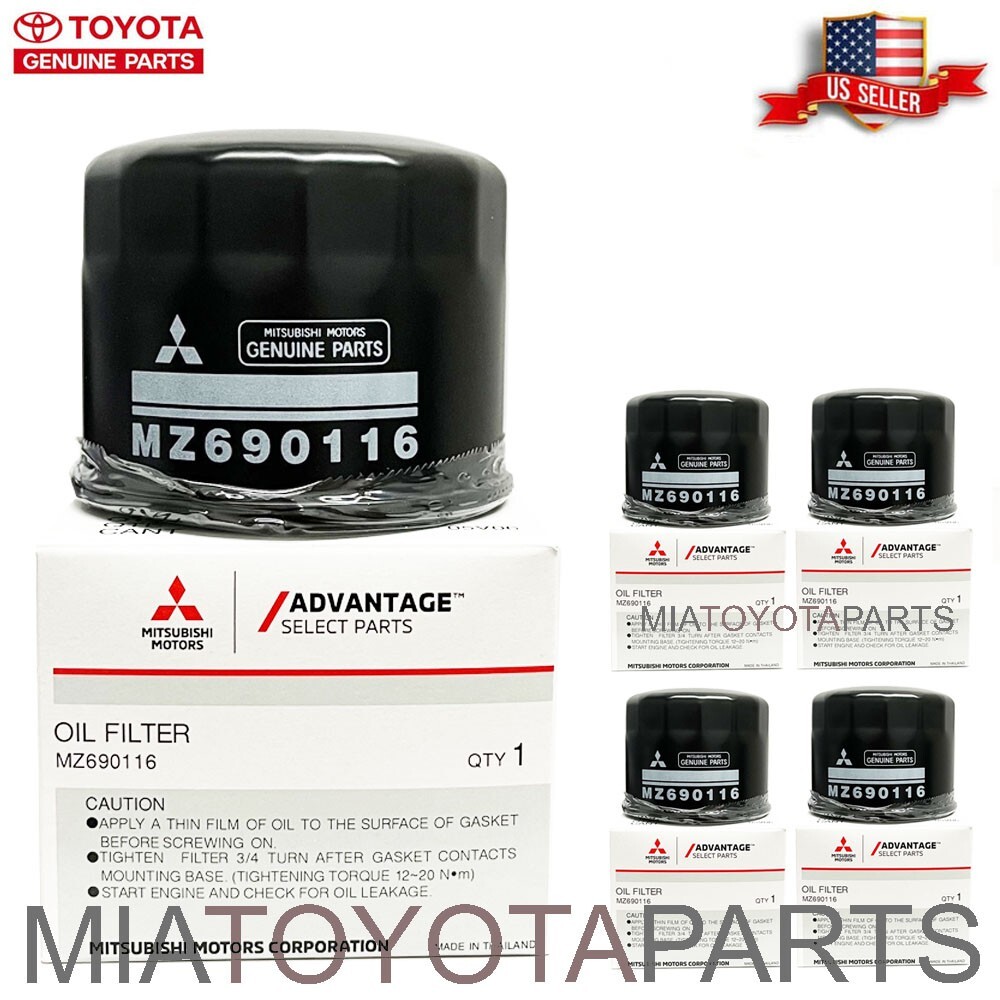 5 Genuine Mitsubishi OEM Engine Oil Filter MZ690116 Montero