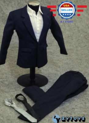 ZY TOYS 1/6 scale NAVY SUIT FULL set w/ TWO TIES for 12'' male figure body