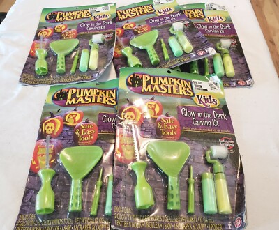 Halloween Pumpkin Masters Glow in the Dark Carving Kit Safe & Easy Tools  x5