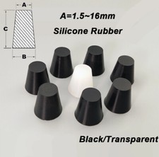 Tapered Plugs Silicone Rubber Seal Stopper Conical Bungs Black Transparent