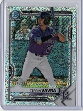 2021 BOWMAN BASEBALL TERRIN VAVRA CHROME SPECKLE #104/299 COLORADO ROCKIE BCP100