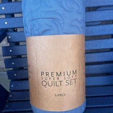 Becky Cameron NIP Full & Queen Blue Quilt Set