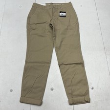 Eddie Bauer Khaki Legend Wash Boyfriend Slim Mid Rise Pants Women  s Sz 0 DEFECT