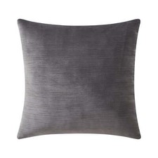 18" x 18" Grey Textured Velvet Polyester Decorative Pillow