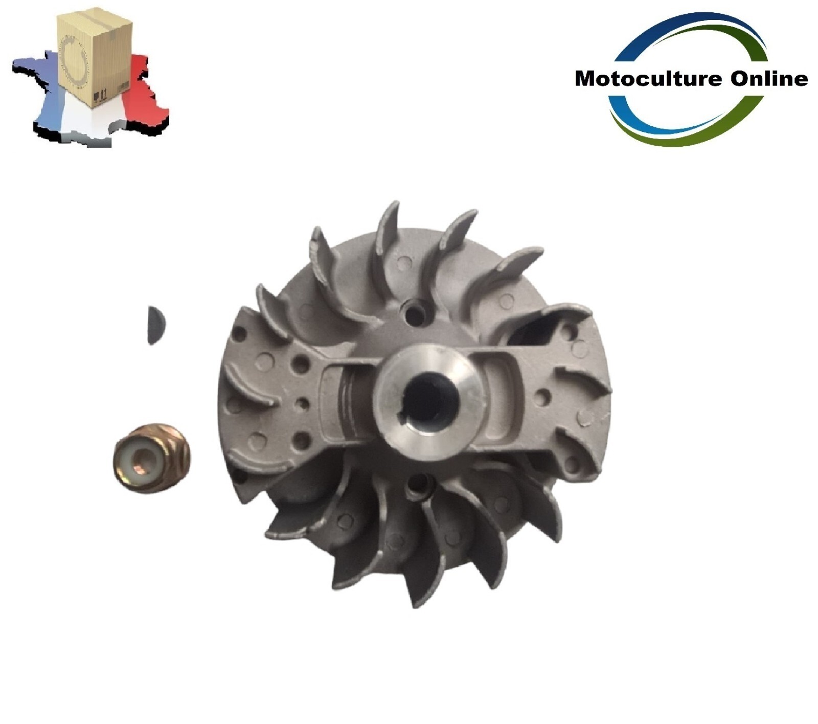 Volant moteur magnétique d'inertie pour tarière thermique 52cc en alliage d'aluminium de 150mm