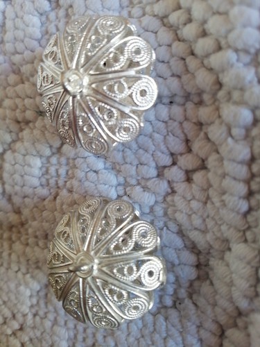 Gemelli Bottone Sardo 2pz Ottone Color Argento - Foto 1 di 3