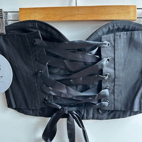 Corsé Princesa Polly Top Bustier Con cordones Espalda Deshuesado Negro Talla US 6 NUEVO CON ETIQUETAS Gótico - Imagen 6 de 11