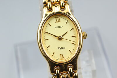Vintage 1991 Seiko Belfina 1F21-5A80 Gold Quartz Women Watch
