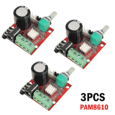 PAM8610 Mini 10W+10W Stereo Audio Power Amplifier Board Module Volume Control 3x