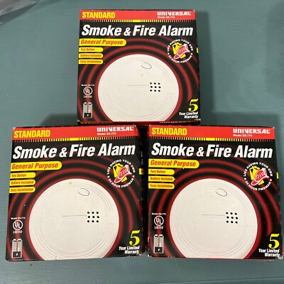 Set Of 3 Standard SS-770, Smoke and Fire Alarm, Smoke Alarm, Fire Alarms NIB. Z7
