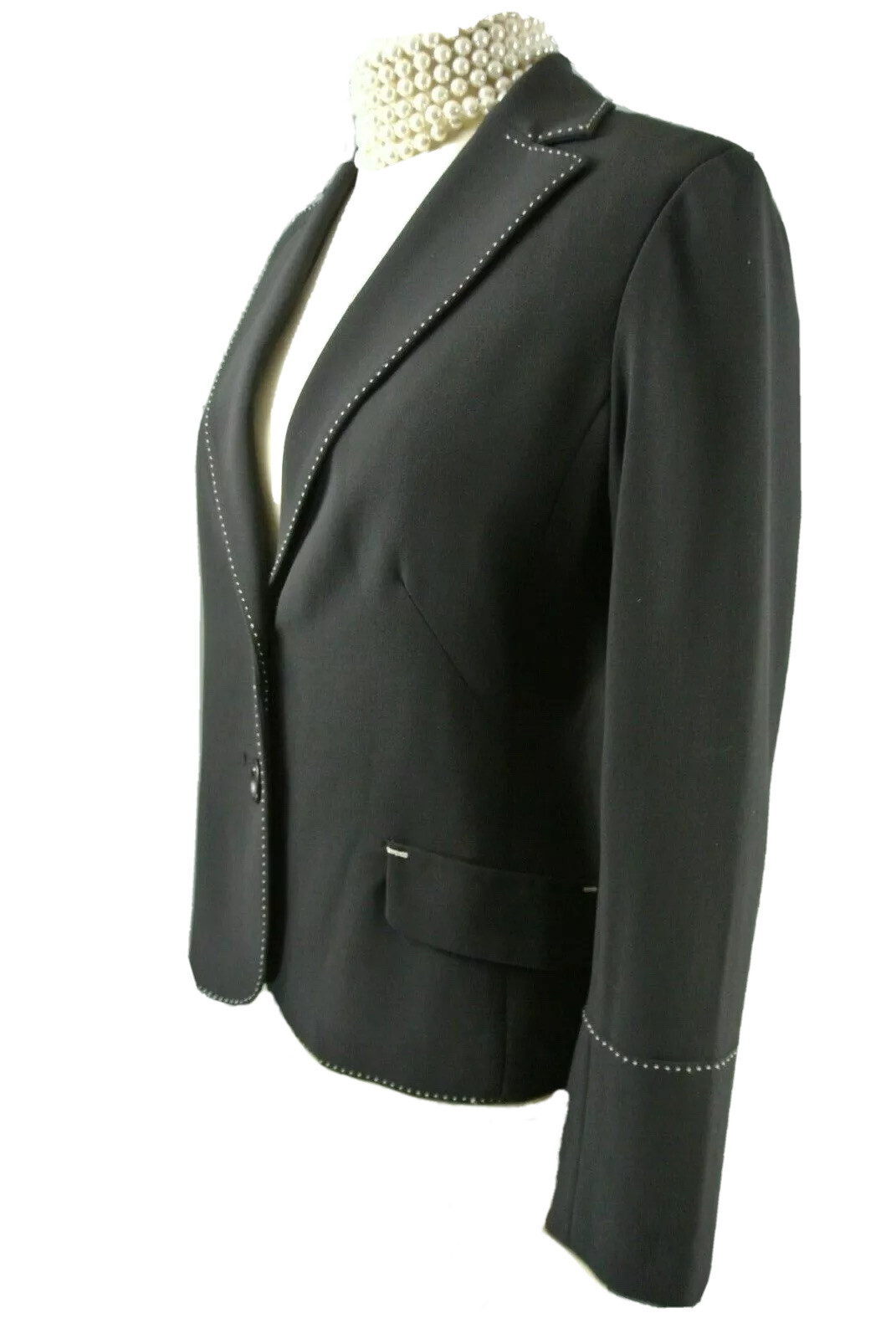 Max Studio Black Basic Jacket 6 Solid Work white … - image 2