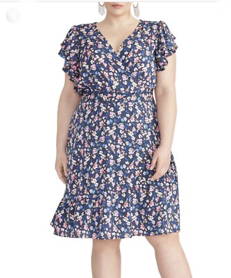 Rachel Roy Women s Billie Jean Floral Dress Retail $129 Sz 16W *Small Flaw Pics