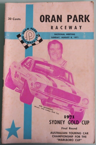 Oran Park Pete Geoghegan 1971 FORD MUSTANG COVER Program Touring Racing rare - Picture 1 of 3