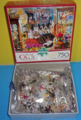 Buffalo Games Jigsaw Puzzle Curiosity Shop Cat Steve Read 750 Pieces