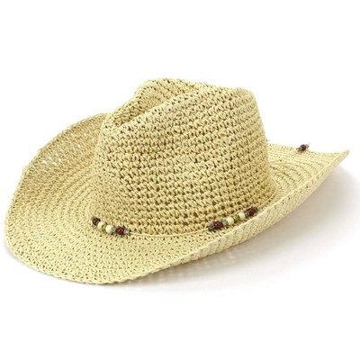 Hat Cowboy Straw Sun Unisex Fedora 