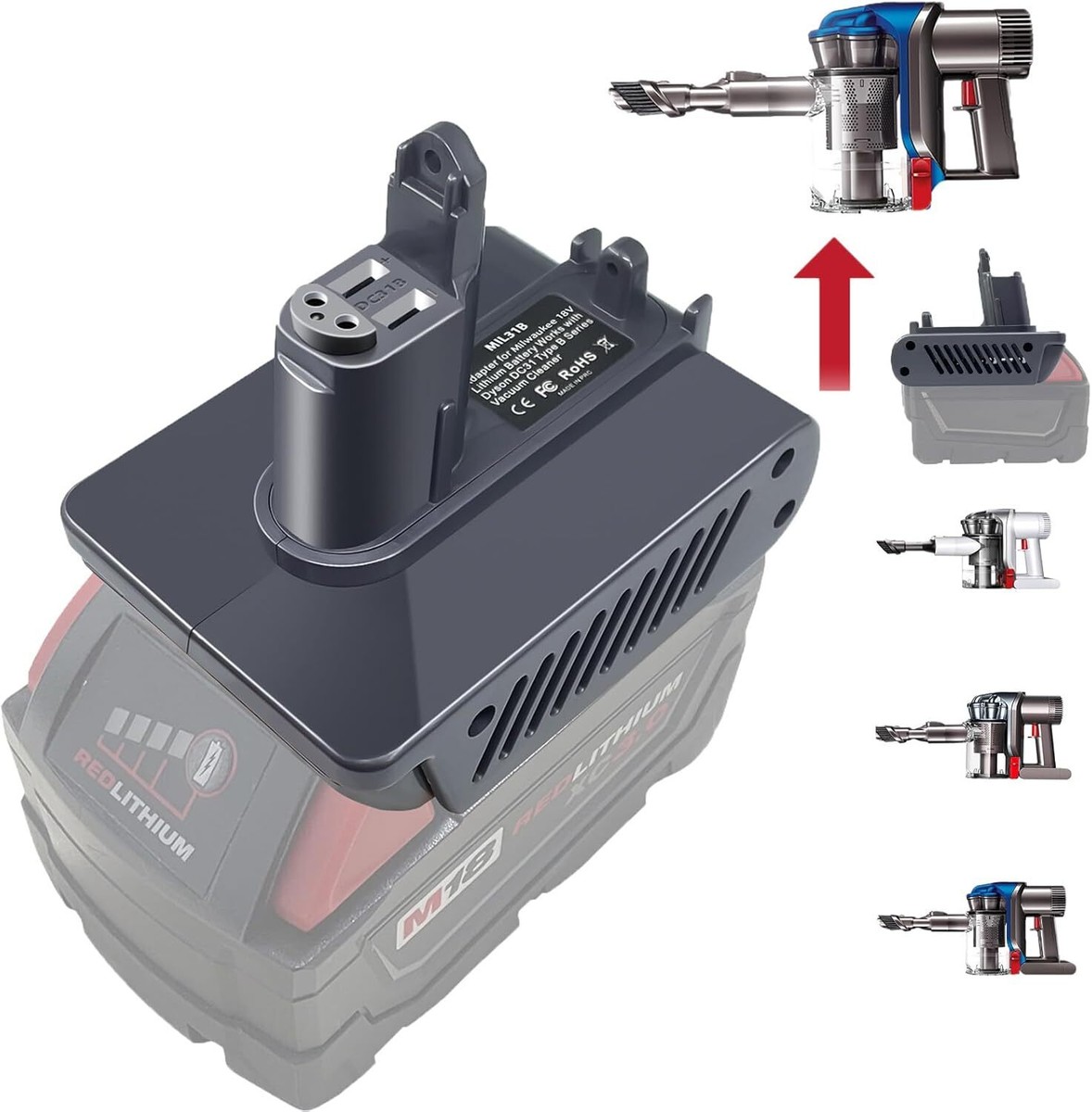 Adapter for Milwaukee 18V Battery Convert to for Dyson Type B DC31