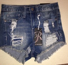 NWT Rampage Extreme High Rise Distressed Jean Shorts Size 3
