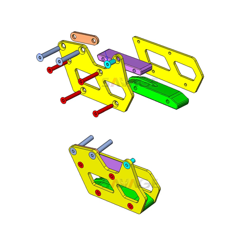 Protector de cubierta de guía de cadena CNC para SUZUKI DRZ400S DRZ400SM RM125 RMZ250 RMZ450 Foto 3 de 4