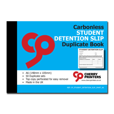 Cherry NCR Student Detention Slip Duplicate Book A6 50 Sets | eBay