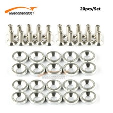 20PCS Silver M6 Fender Bumper Washer Bolt Engine Bay Dress Up Kit Aluminum