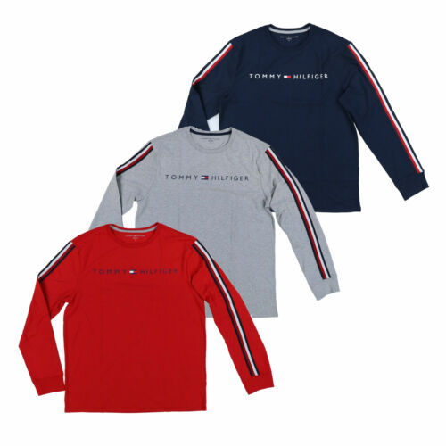 grillen Land Vermindering Tommy Hilfiger Mens T-Shirt Crew Neck Long Sleeve Shirt Striped Flag Logo  New Th | eBay