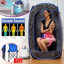 Portable Home Steam Sauna Full Body Sauna Box Single Person Sauna Tent w/Chair