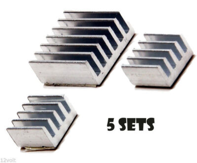 5 Sets of QTY 3 Heat Sinks for Raspberry Pi 2 1 GB (Heatsinks only) Heat Sink