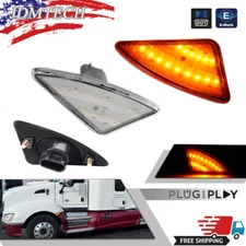Clear Lens Front Fender Cab Flare SideMarker Turn Signal Light For Kenworth T660