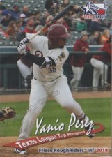 2018 Texas League Top Prospects Yanio Perez RC Rookie Texas Rangers CUBA