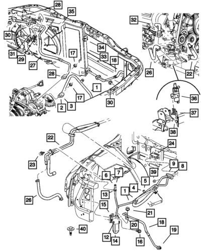Línea de descarga de aire acondicionado para Dodge Durango 2004-2007 (P/N 55056257AC)
