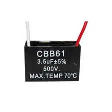 500V 3.5UF CBB61 Ceiling Fan Motor Running Capacitor 2 Wire 50/60 Hz