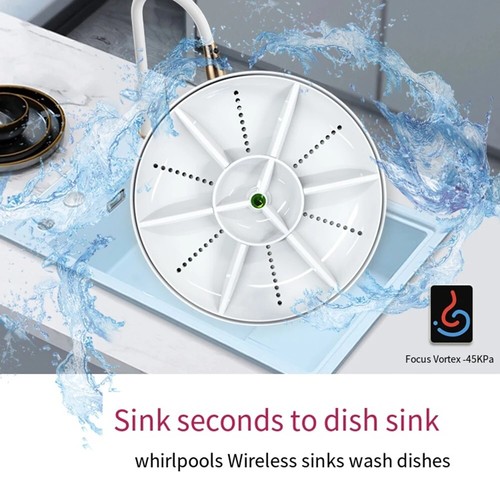 Mini Turbo Dishwasher Portable Ultrasonic Dish Washer USB Chargeable