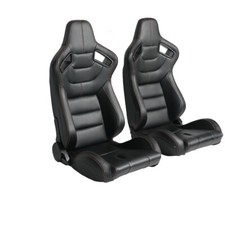 1pair Universal Car Racing Seats Pu Leather With 2 Sliders Sport Seats Black 1pair Universal Car Racing Seats Pu Leather With 2 Sliders Sport Seats Black