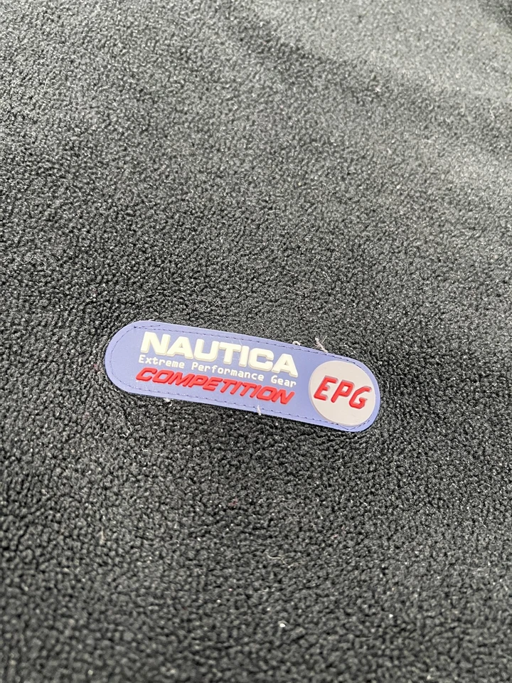 Sudadera con Capucha Nautica Competition Para Hombre Grande Negra Polar Pullover Hecha en EE. UU. Años 90 Foto 4 de 4