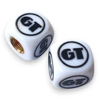 GT BMX - One color Dice Tire Valve Caps (Pair) - White