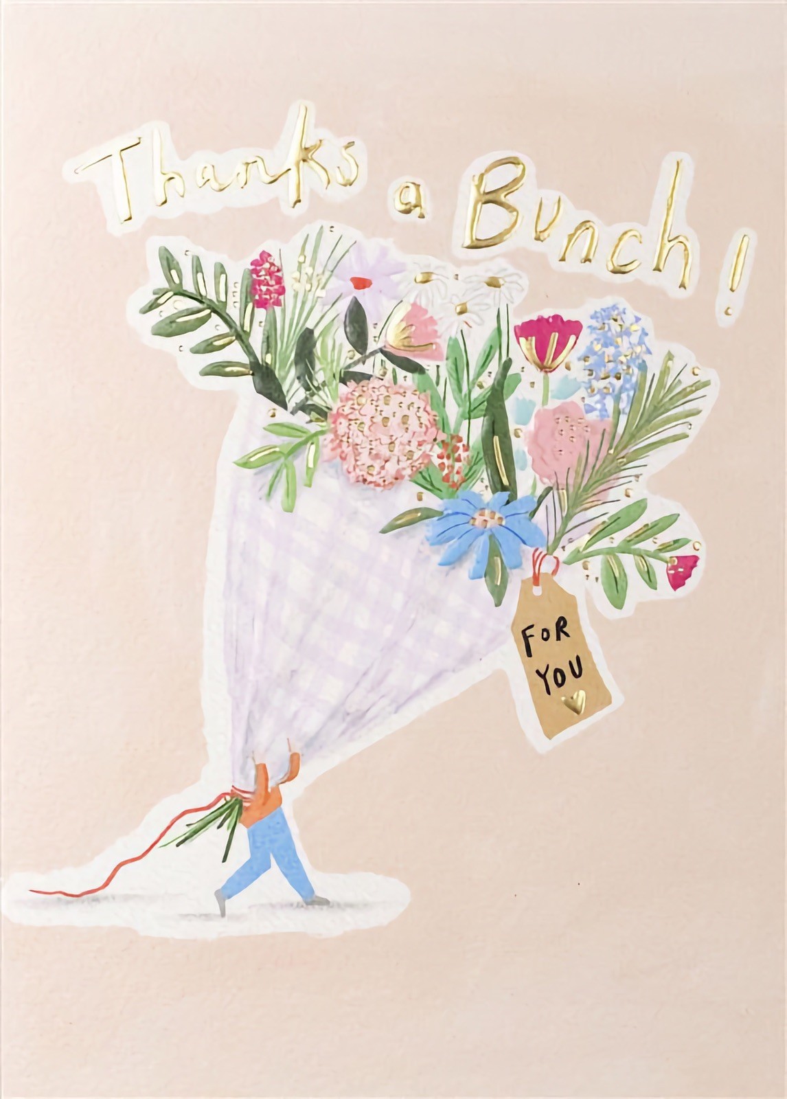 Thank You Card Premium Female Floral Bouquet Flowers Family Friend Teacher