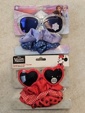 Disney Girls Sunglasses  Scrunchies Lot of 2 Frozen II White  Minnie Mouse Red