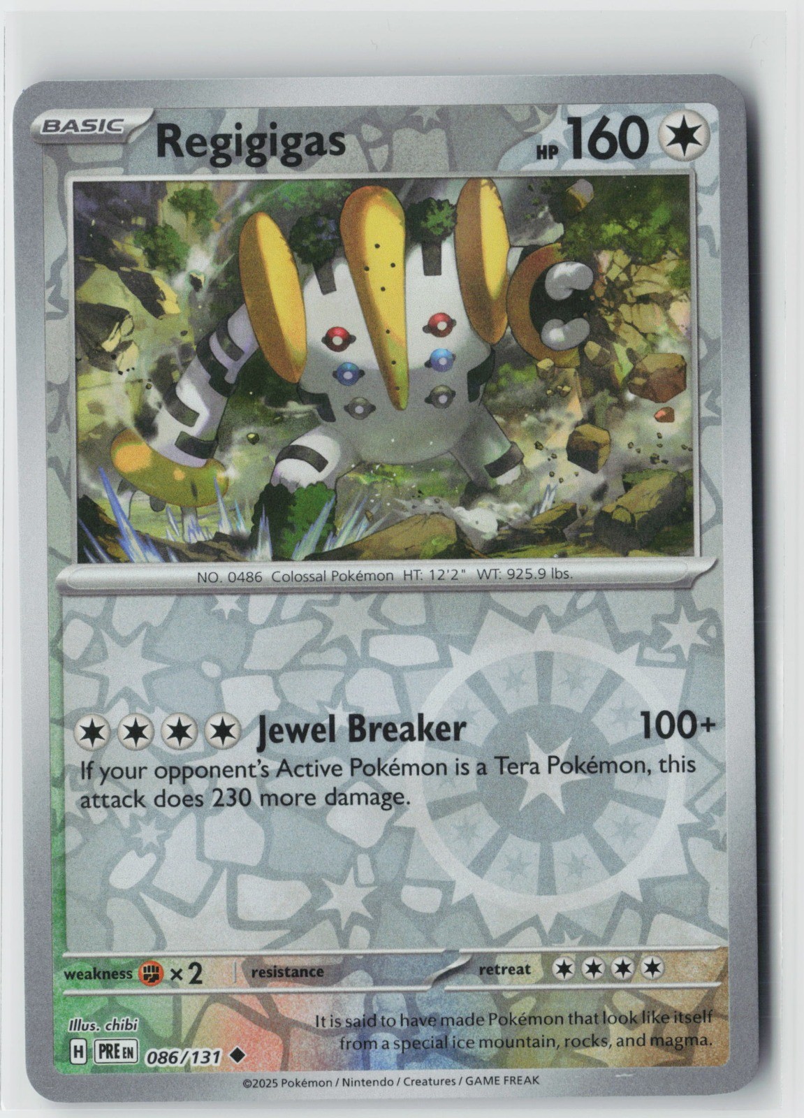 Regigigas 086/131 Reverse Holo Uncommon SV: Prismatic Evolutions NM