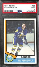 1974 TOPPS #25 GILBERT PERREAULT PSA 9 Mint 47013488 