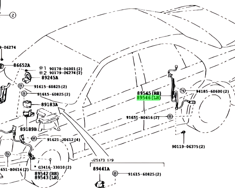 Sensor de velocidad ABS trasero izquierdo genuino Lexus GS300, GS400, GS430 (1998-2005) 89546-30010 Foto 4 de 4