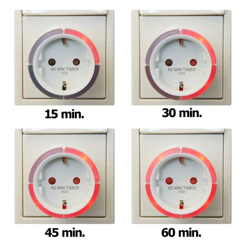 CAPiDi Countdown Timer 15M Steckdose Zeitschaltuhr Steckdosentimer Zeitschalter - Bild 2 von 4